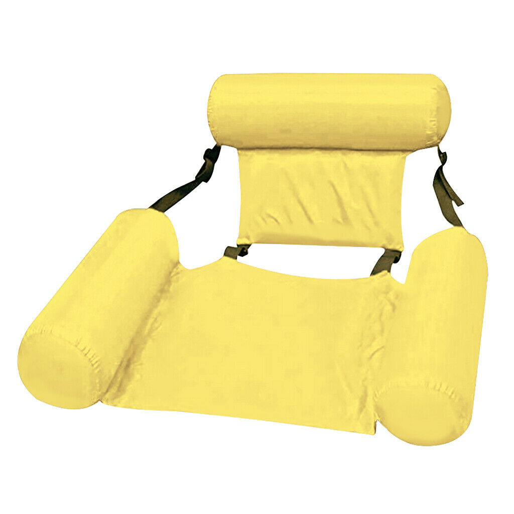 Summer Inflatable Floating Water Hammock Pool Lounge Bed Swimming Chair Yellow
