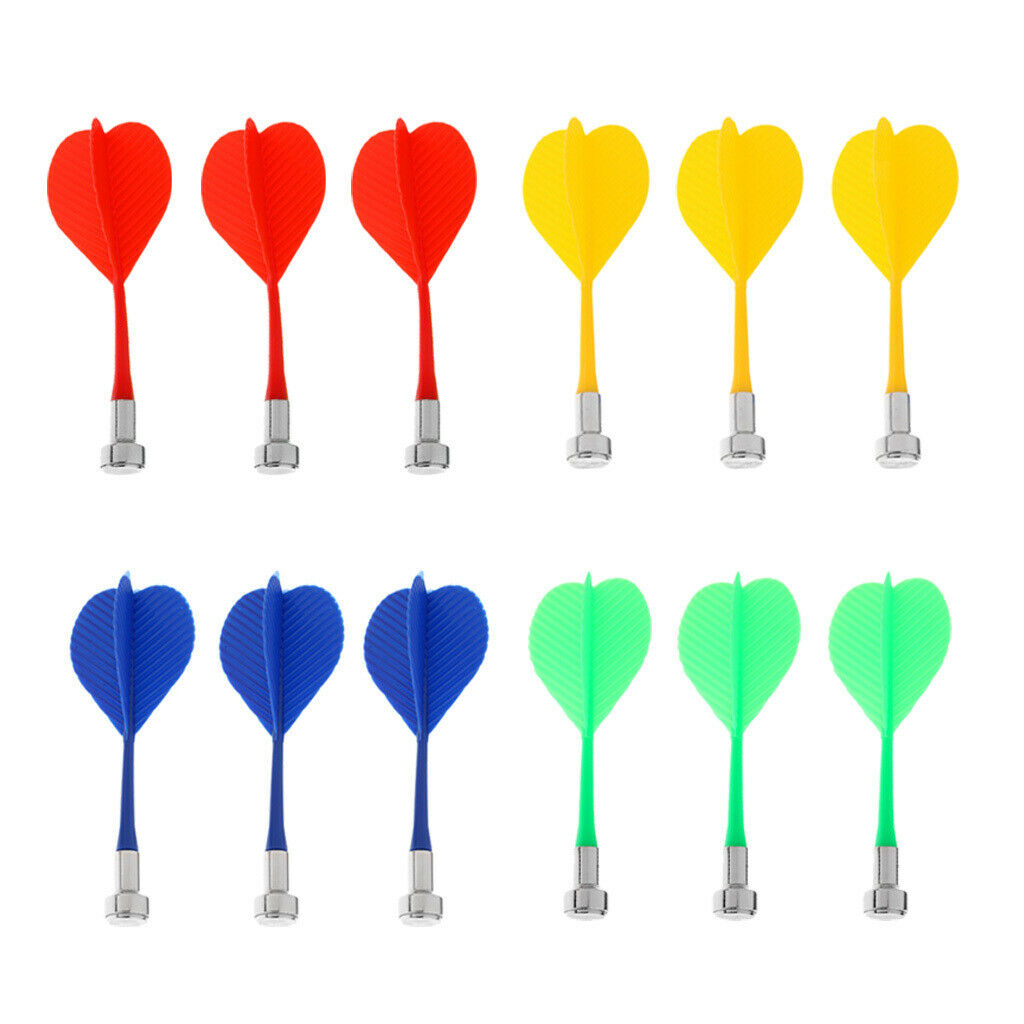 12 Packs Magnetic Darts Safety Replacement Plastic Darts Party Game Set