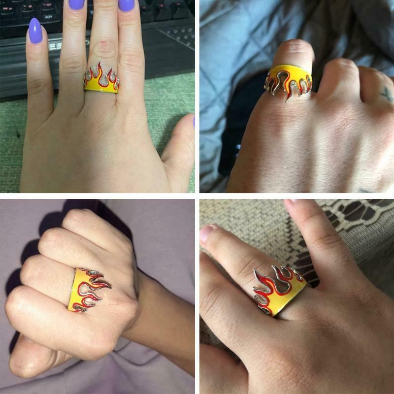 Creative Personality Punk Flame Ring For Men Women Boys Party Jewelry Gift