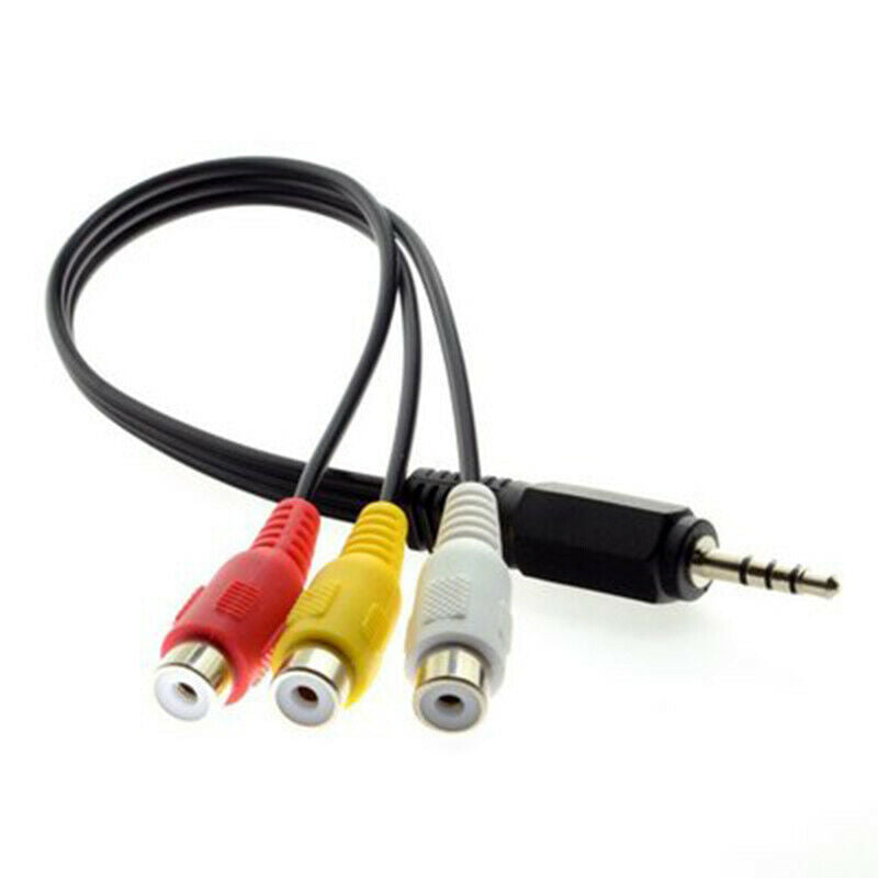 Mini AV Male To 3RCA Female M/F Audio Video Cable Stereo Adapter 3.5.l8