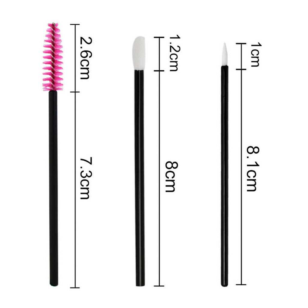 150x Lip Eyeliner Eyelash Brushes Mascara Makeup Wands Disposable Applicator Red