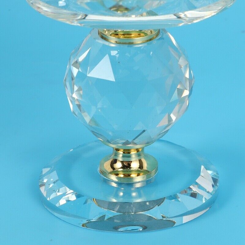 Glass Block Lotus Flower Metal Candle Holders Feng Shui Home Decor Big TealighR8