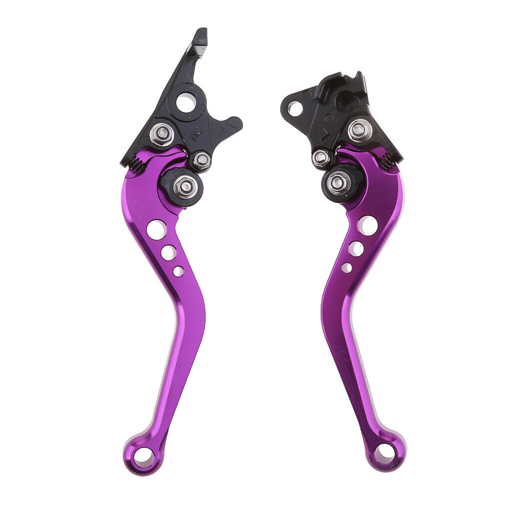 GY6 Scooter Adjustable Brake Levers Aluminum Handle Rear Disc & Drum Purple