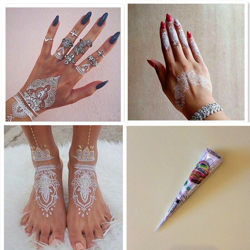 1x Natural Herbal Henna Cones Temporary Tattoo White Body Art Paint Mehandi Ink