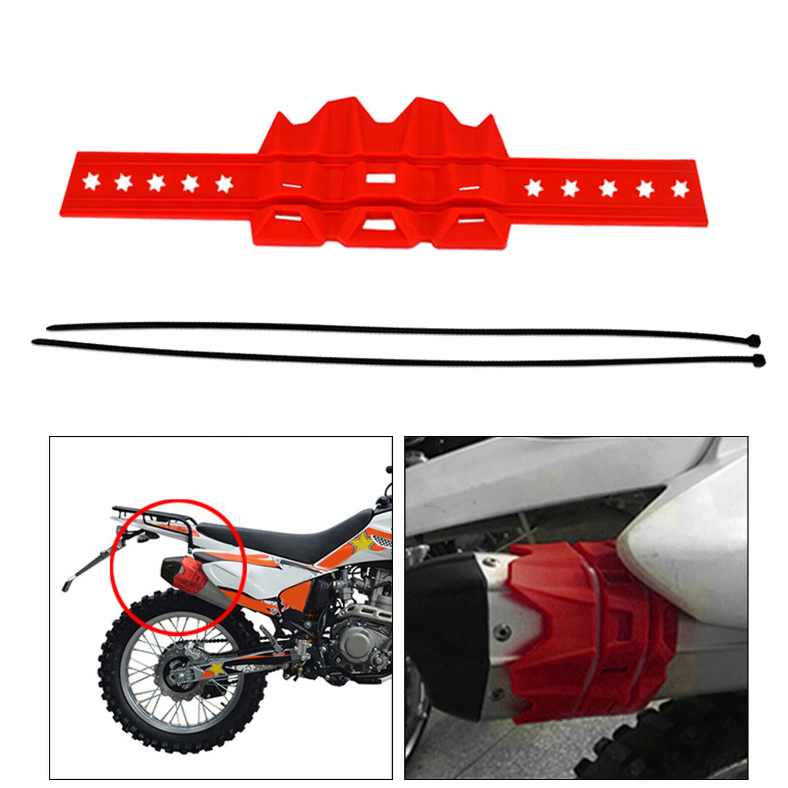 Motorcycle Exhaust Muffler Silencer Protector Exhasut System Motorcross Red