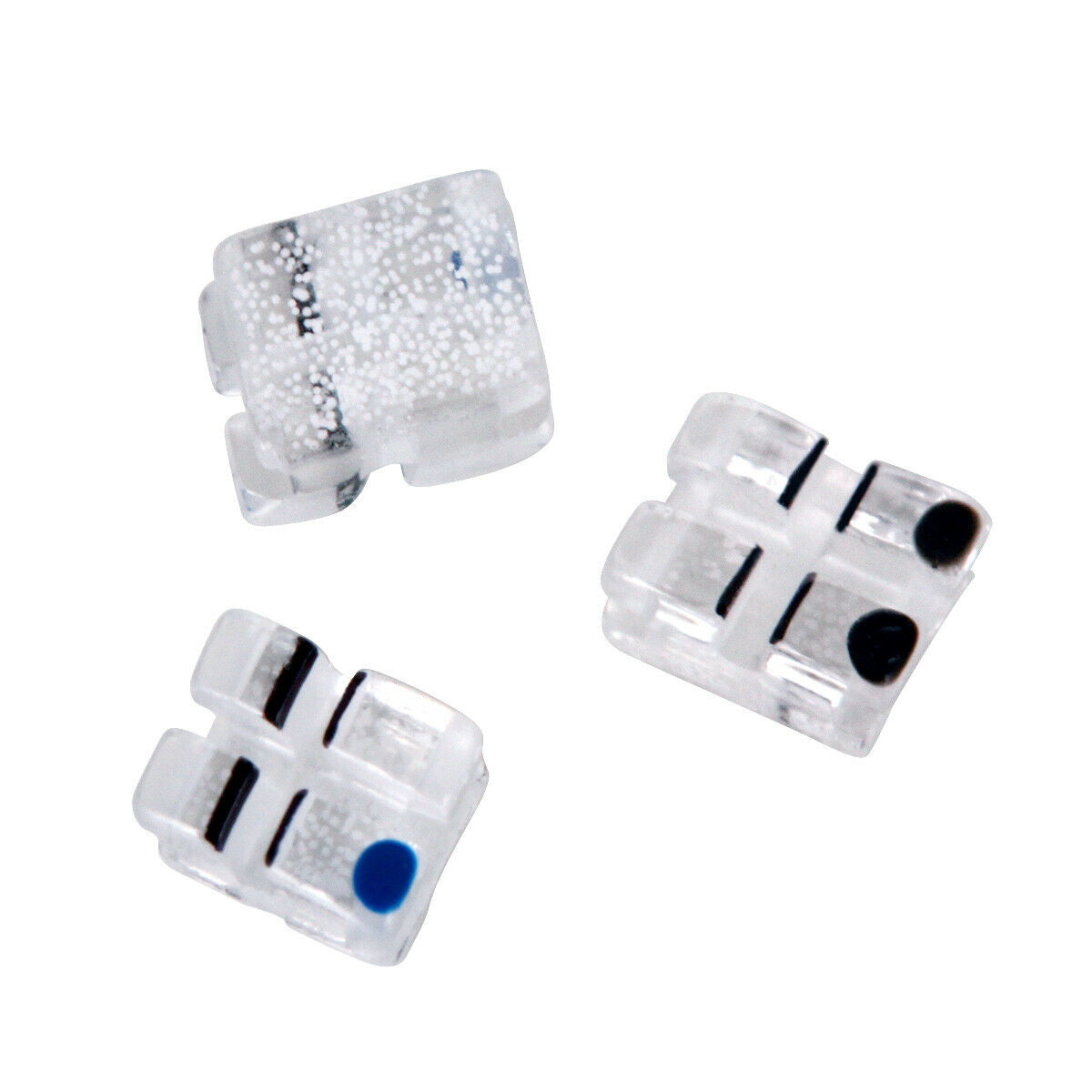 Dental Orthodontic Monocrystalline Sapphire Ceramic Brackets  MBT 022" 3 Hooks