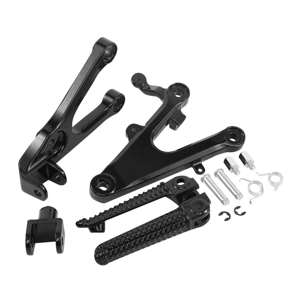 Black Front Footrest Foot Pegs Bracket Set Fit For Yamaha YZF R6 2003-2005 2004