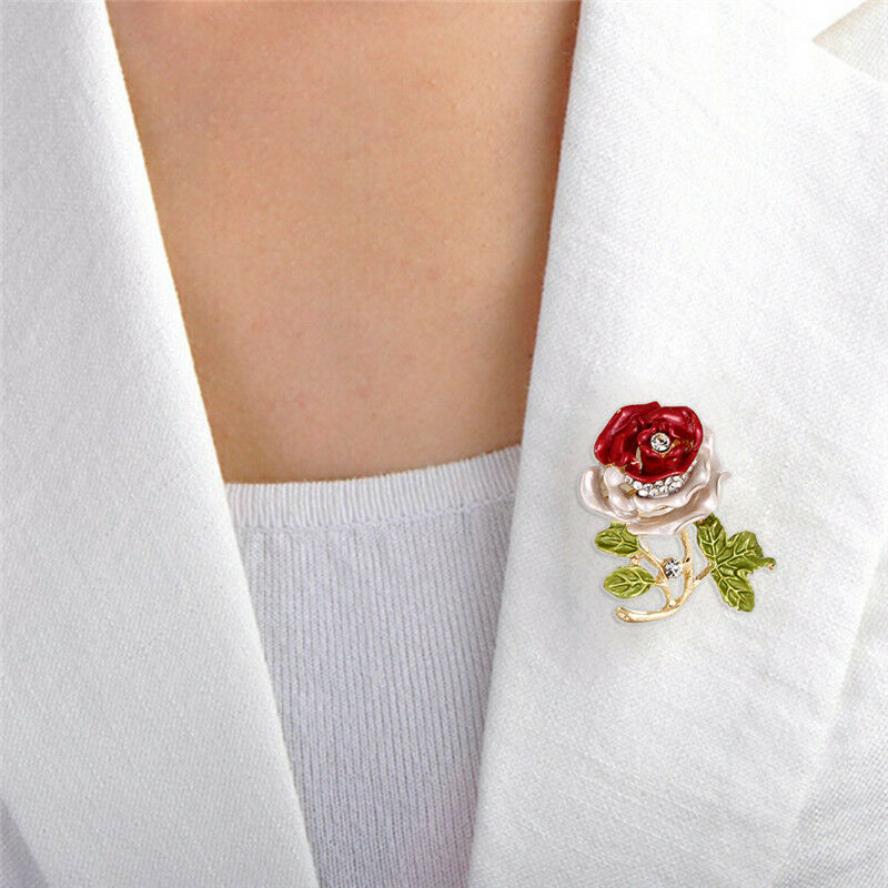 Enamel Flower Rhinestone Crystal Brooch Pin Wedding Bridal Bouquet Pin Je.l8