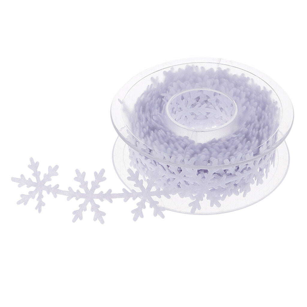 2pcs 10 Meters Christmas Snowflake Ribbon Trimming Craft Embellishments 25mm