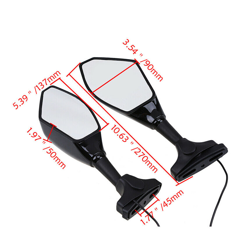 M8/M10 ABS Plastic Dual-lamp Rearview Rear Mirror Motorcycle Dirt Bike Universal