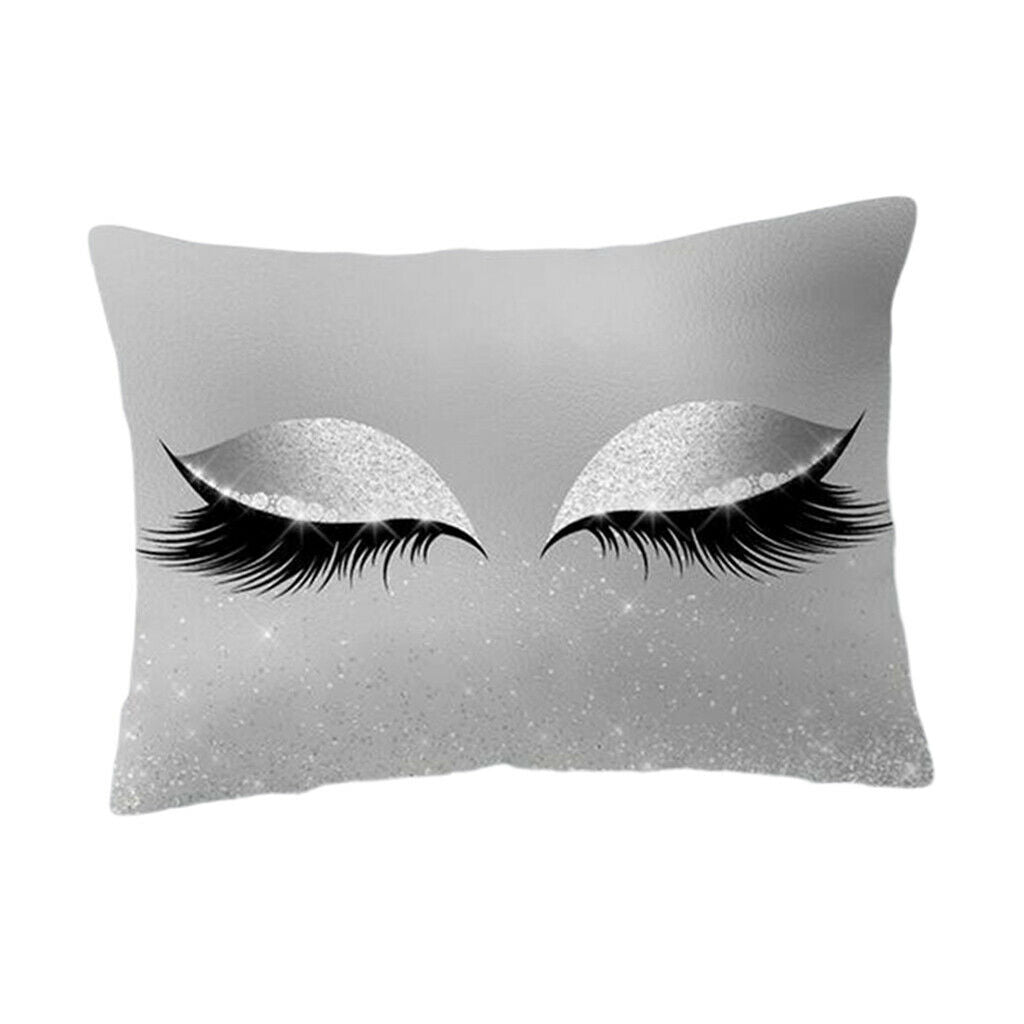 Eyelash Printed Throw Pillow Cover Square Cushion Covers Sofa Pillow Case 9