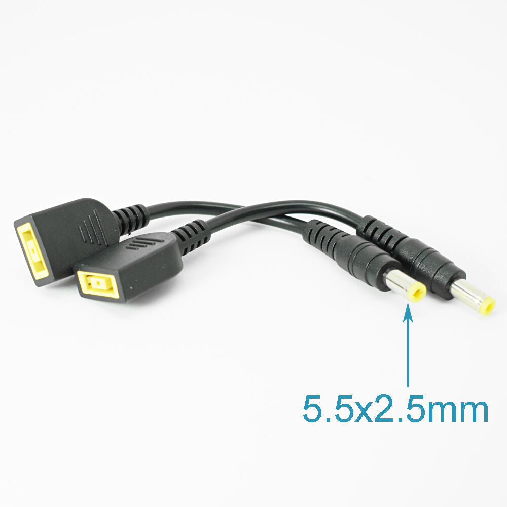 1pc 5.5x2.5mm Male To Square DC Tip Female Adapter Cable For Lenovo ThinkPad