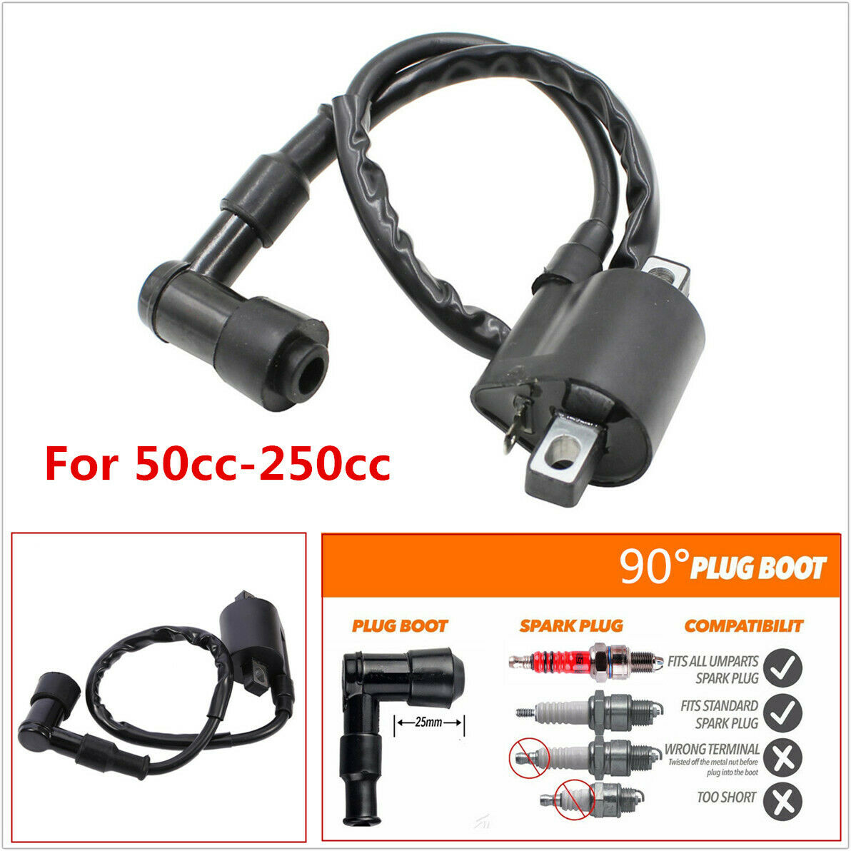 Ignition Coil For 50 70 110 125 150 200CC 250CC ATV Chinese Motor Dirt Bike Quad