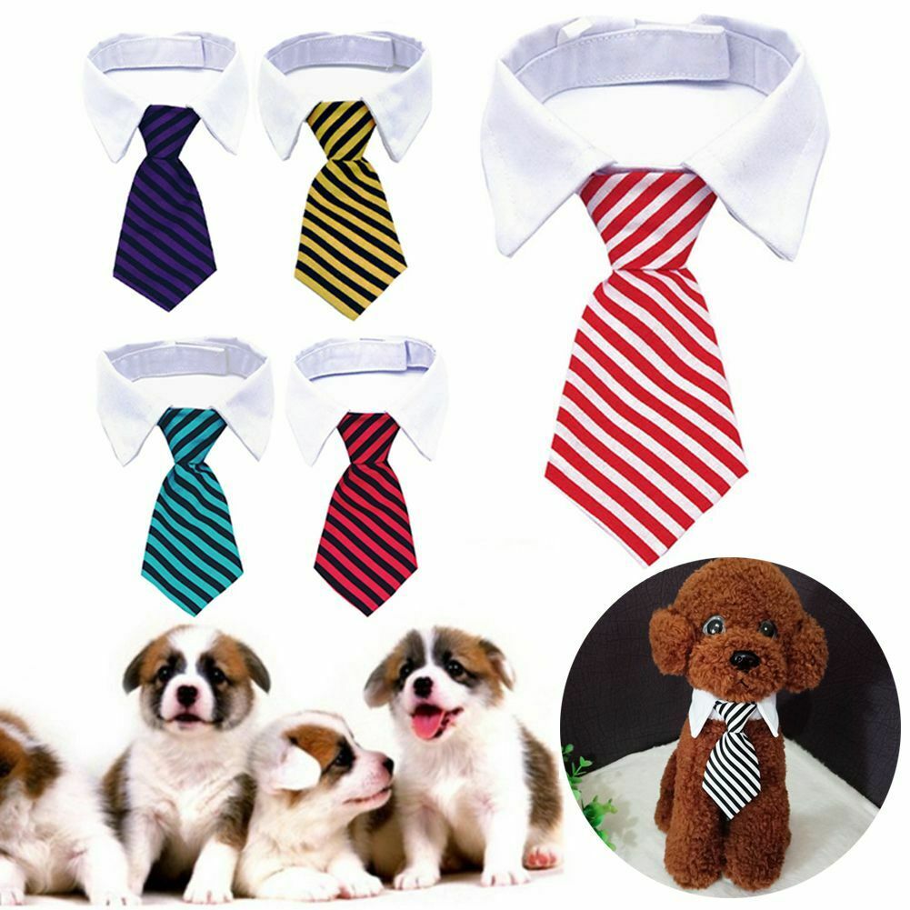 Pet Grooming Supplies Striped Tuxedo Bow Tie Collar Formal Dog Necktie
