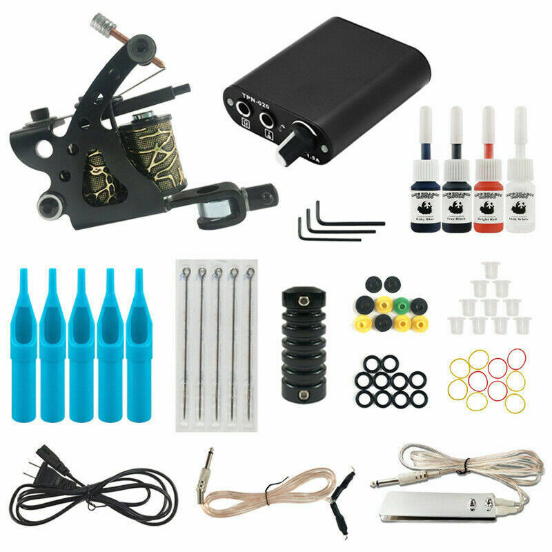 Complete Tattoo Kit Professional Inkstar Machine MAKER Set GUN 4 Ink  With CUPS