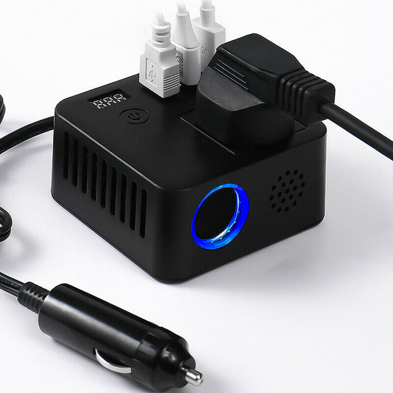 LED Digital Car Auto Power Inverter DC12V 24V to AC220V QC3.0 USB Socket Charger