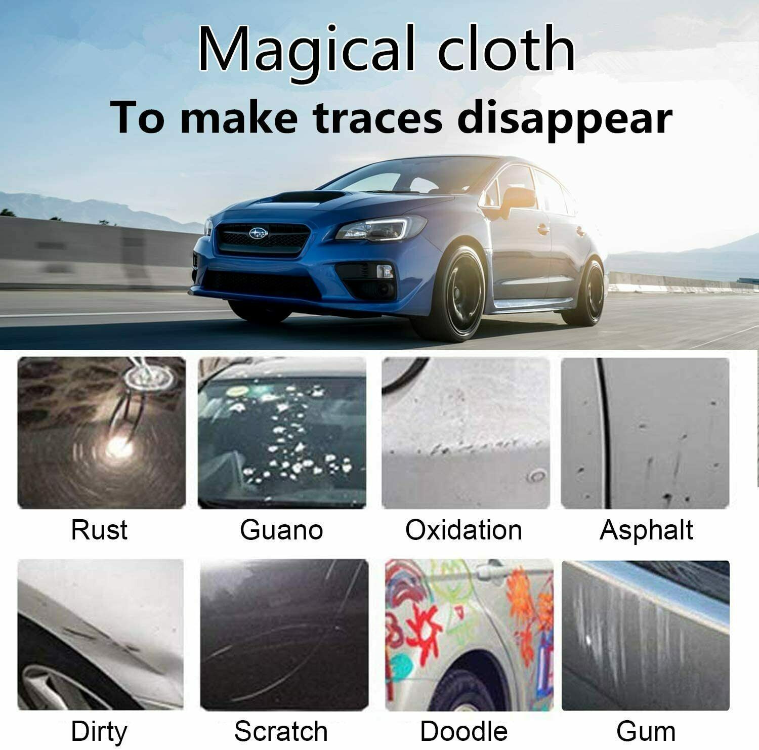 Magic Car Scratch Remover Nano Cloth Surface Rag & HGKJ-11 Scratch Repair Agent~