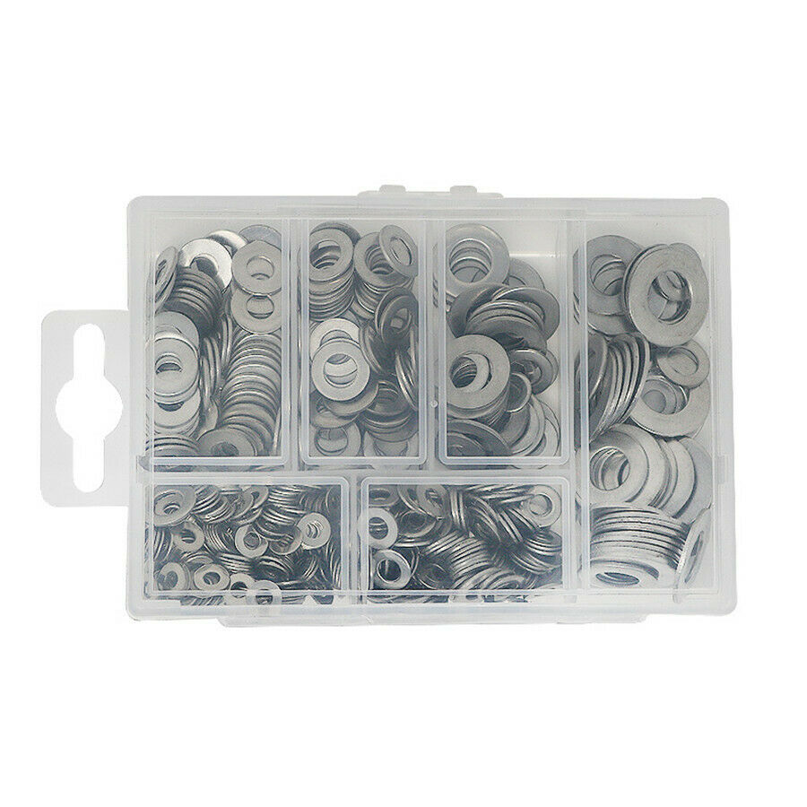 660 Pcs 304 Stainless Steel Washer Gasket Flat Ring Seal Kit M3 M4 M5 M6 M8 M10