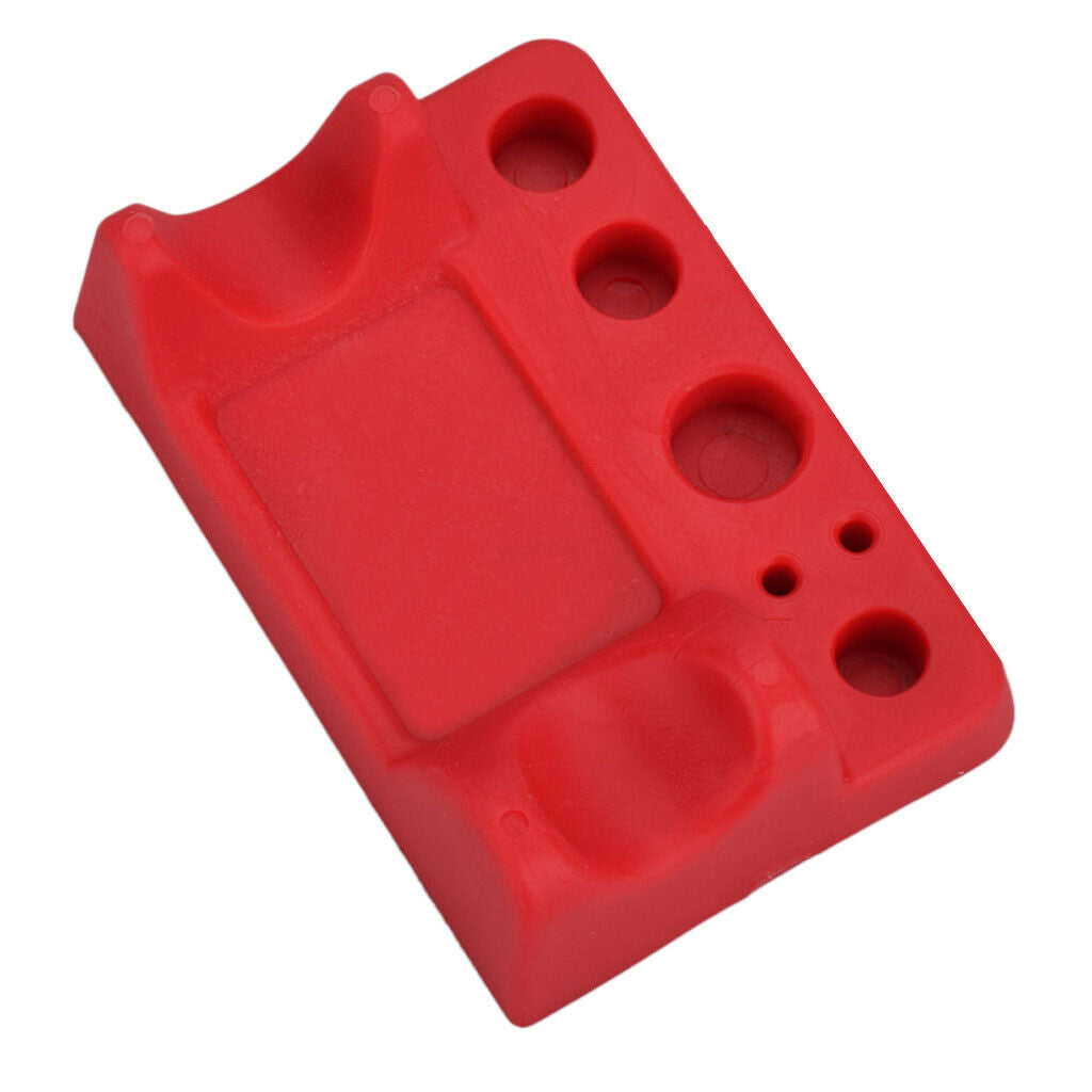Silicone Tattoo Ink Cup Permanent Makeup Pen Holder Rack Stand 6 Holes Red