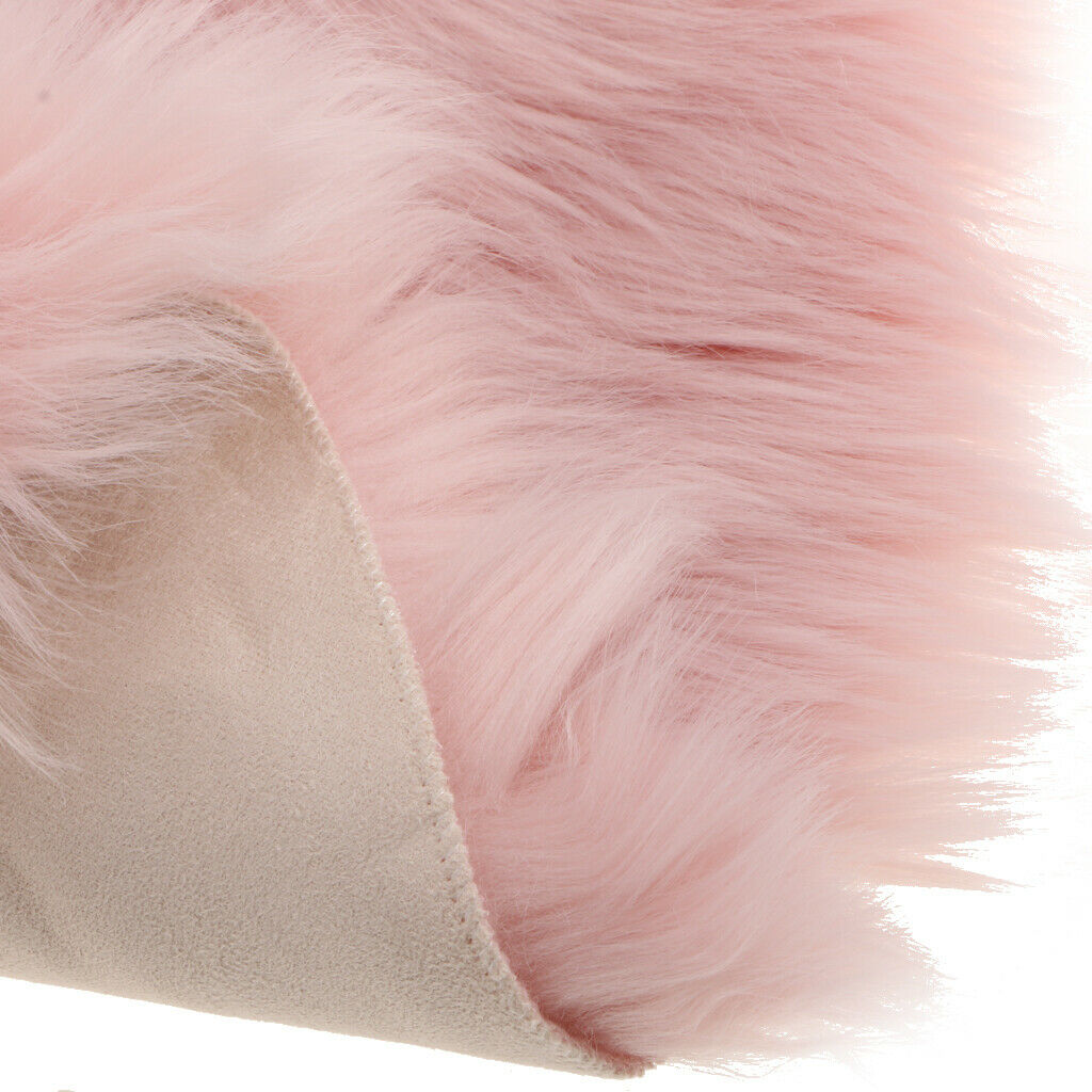 2 Artificial Sheepskin Rug Fluffy Home Floor Mat Carpet Seat Cushion Pink