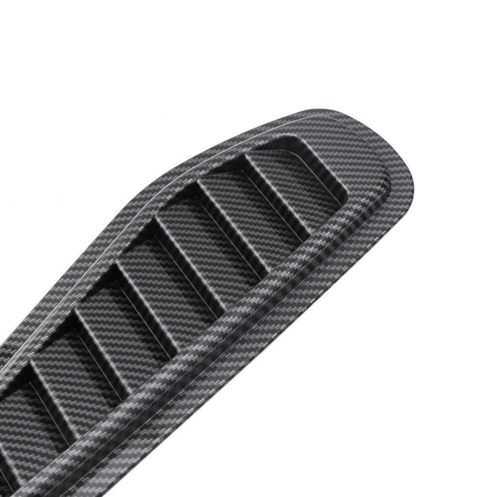 2XCarbon Fiber Car Air Flow Intake Hood Scoop Vent Louver Bonnet Cover Decor