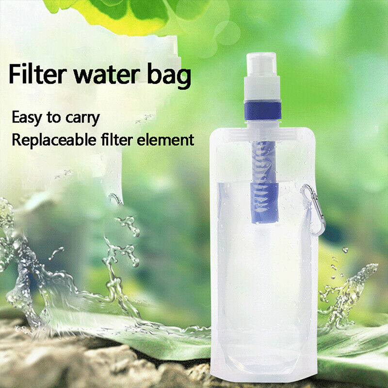 Water Bottle Bag With filter Foldable Drinking Backpack for Outdoor FitnessSJCA