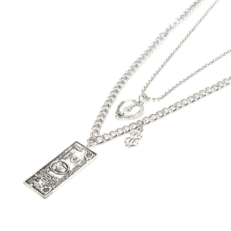 Punk Multi Layer Chunky Choker Necklace Pendant  Women Men Jewelry GiftsJCAUJ.DD