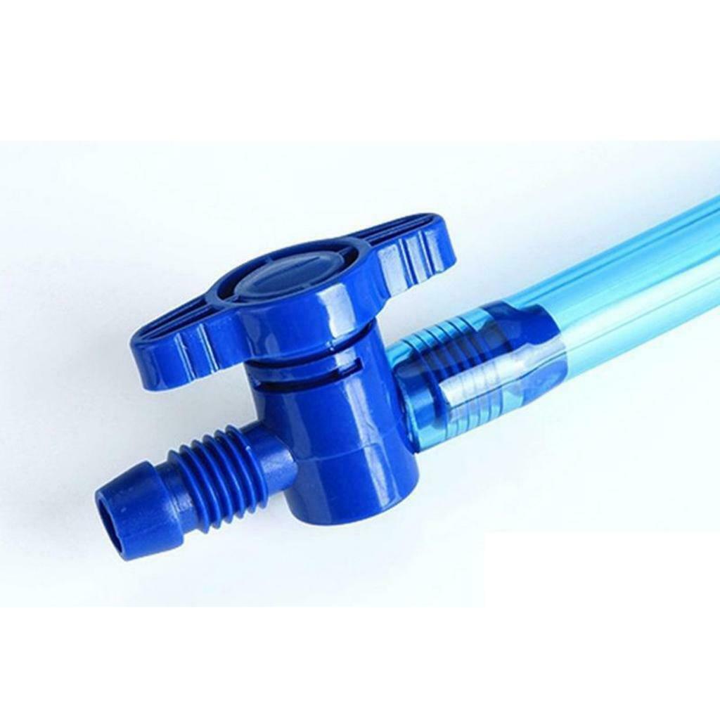 Blue Fish Tank Gravel Sand Cleaner Long Nozzle Water Changer Flow Controller