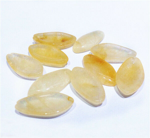 10Pcs 19x10x4mm Natural Yellow Aventurine Flower Petals Pendant Beads DIY HH8398