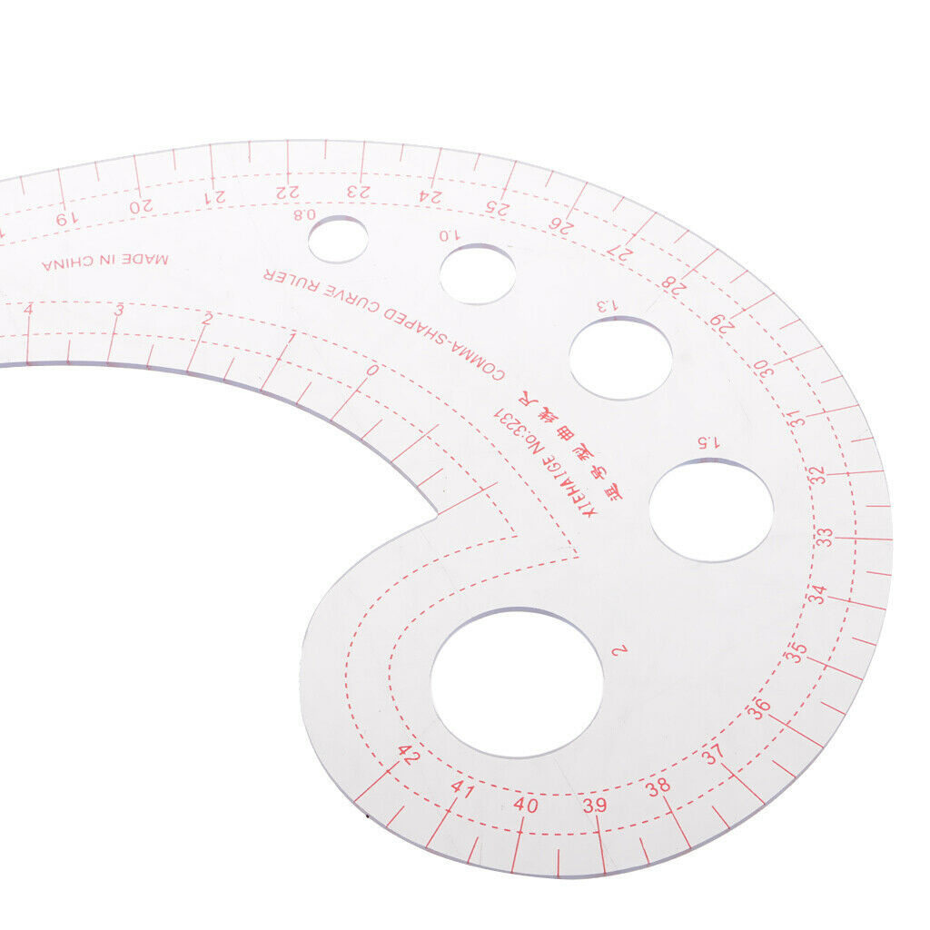 Plastic Comma Ruler for Sewing Pattern Design Drawing Template