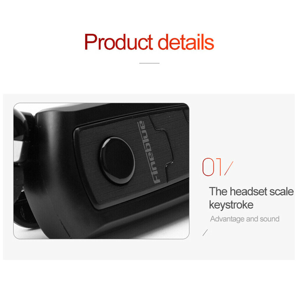 Mini Bluetooth V4.0 Headset Clip Earphone Handsfree For Smartphones Black