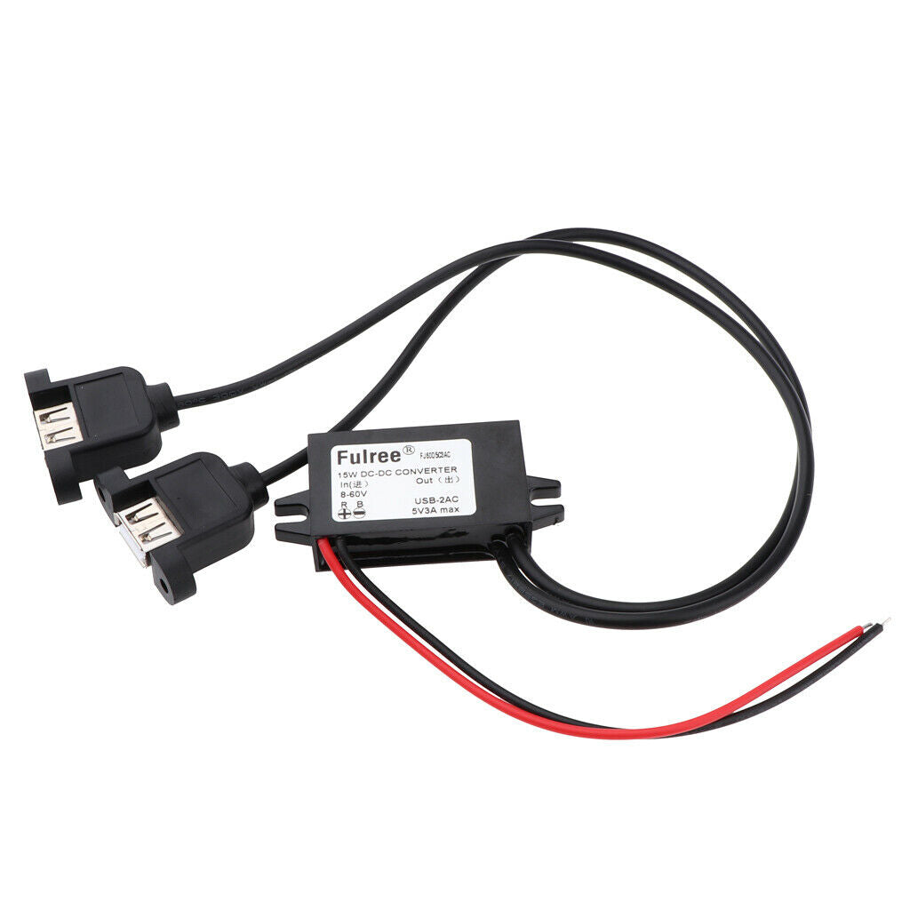 8-60V to 5V Dual USB DC-DC Car Power  Adapter Voltage Transformer