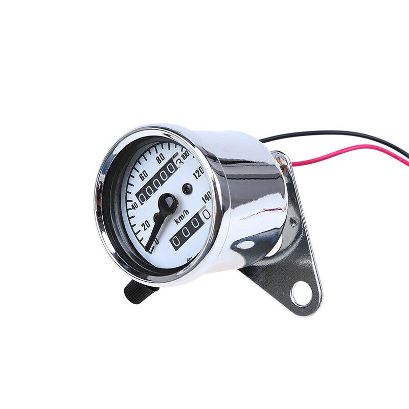1x Motorcycle Circle Odometer Gauge Speedometer LED DC 12V 6.6cm Universal Fit
