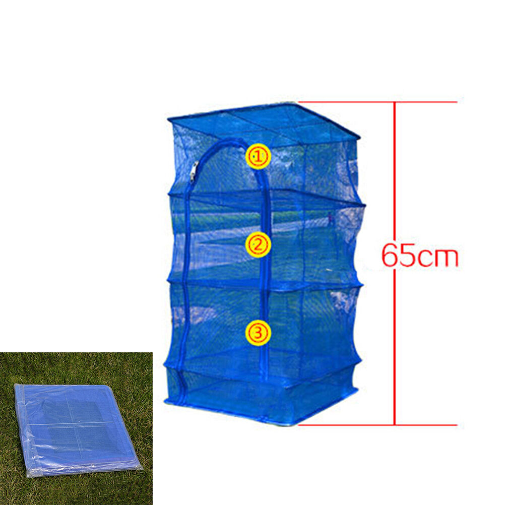 Outdoor Hanging Drying Tableware Dry Net 3 Layer Shelf Hang Cage Fish Rack WG TL
