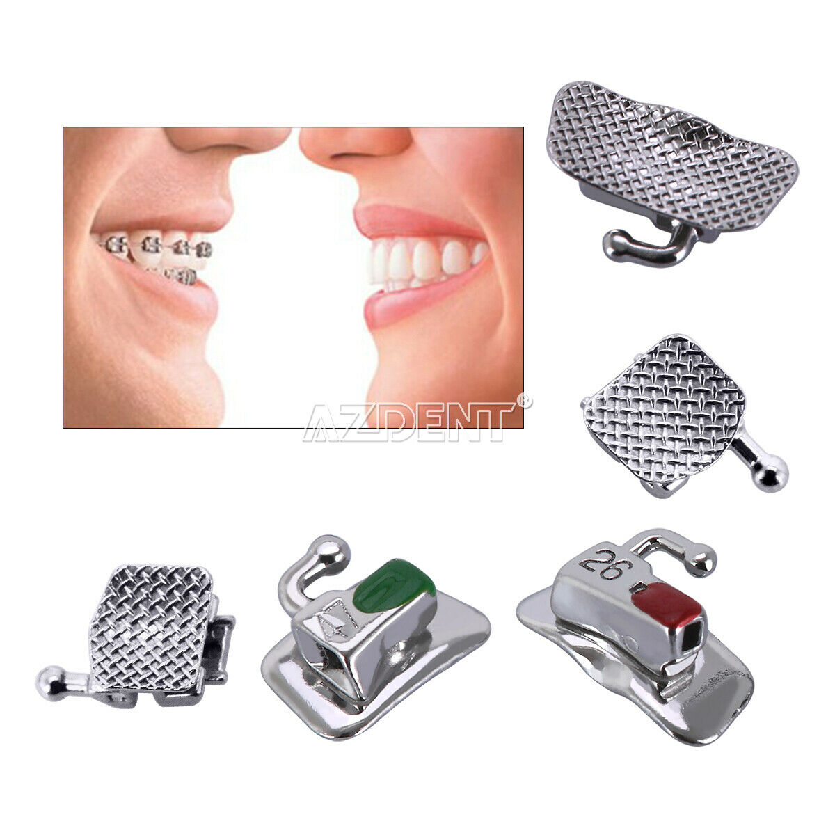 Dental Orthodontic Self-Ligating Brackets Braces MIM Roth 022 Hook 345 AZDENT