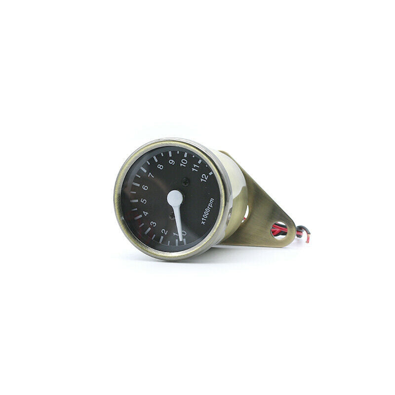 Motorcycle Bronze Mechanical Tachometer Tacho Gauge Universal Cruiser Cafe Racer