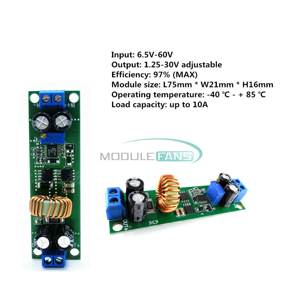 Adjustable 6.5-60V to 1.25-30V 10A Step down Charger Module Power Supply