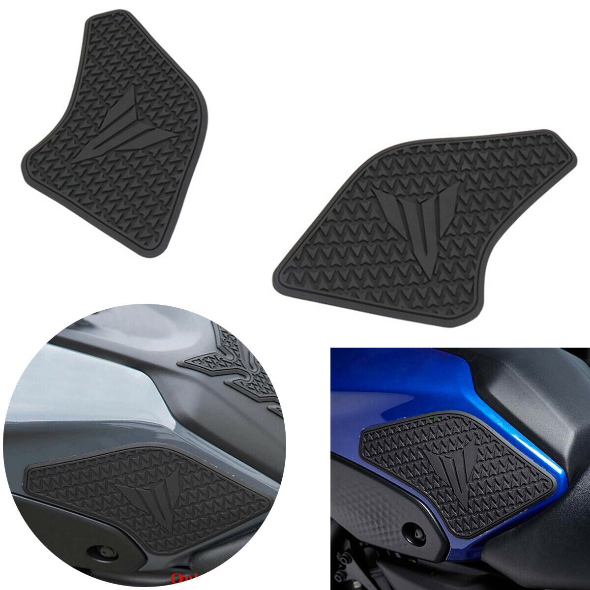 Pair Rubber Motorcycle Side Fuel Tank Pad Trim Stickers For Yamaha MT-07 2021-