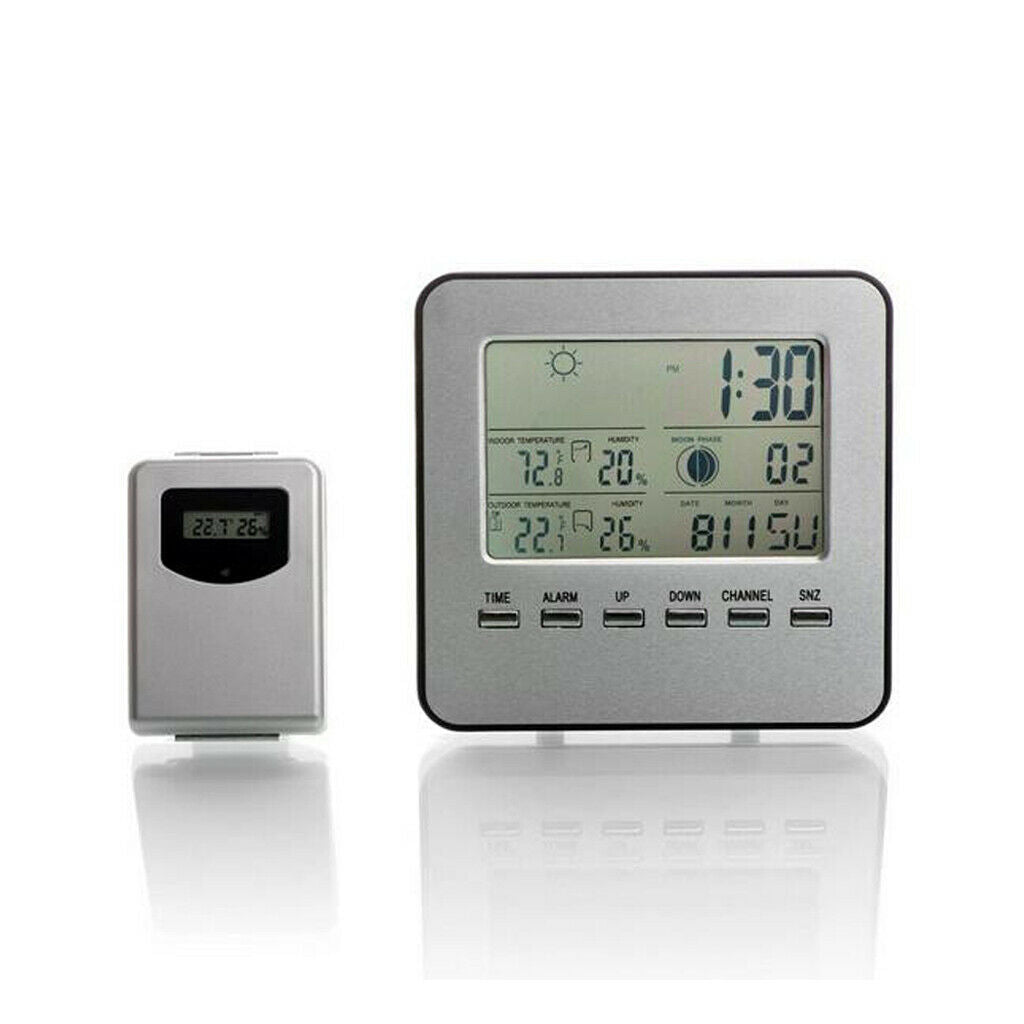 Digital Weather Thermometer Home Alarm Clock Indoor Outdoor Wireless Station