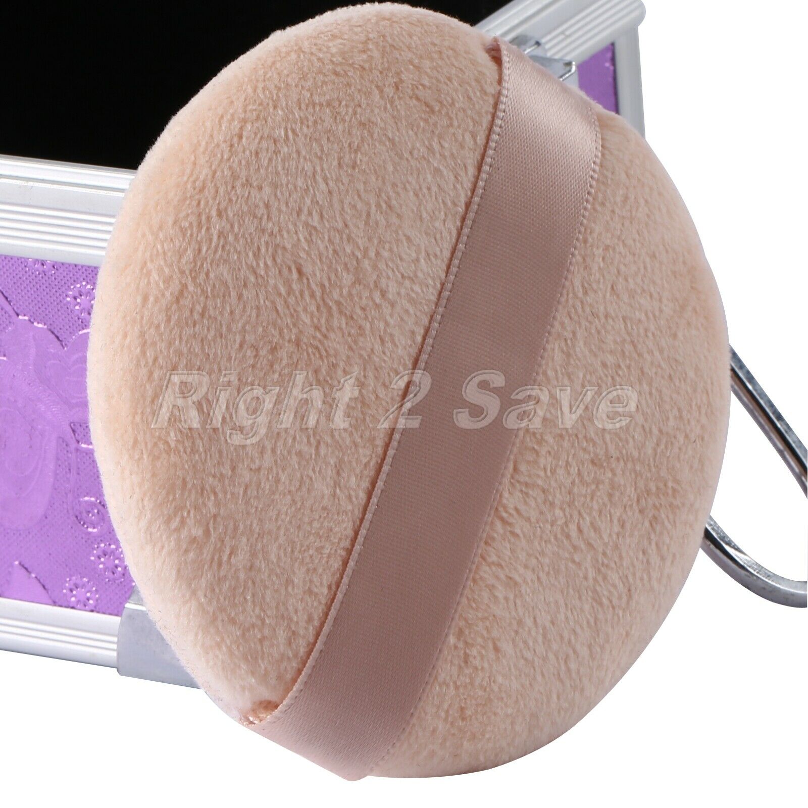 1X Round Circle Beauty Facial Face Sponge Makeup Cosmetic Powder Puff Pad Ribbon