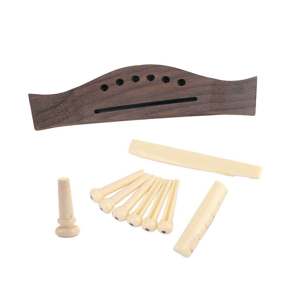 Acoustic Guitar Rosewood Bridge+Bone Bridge