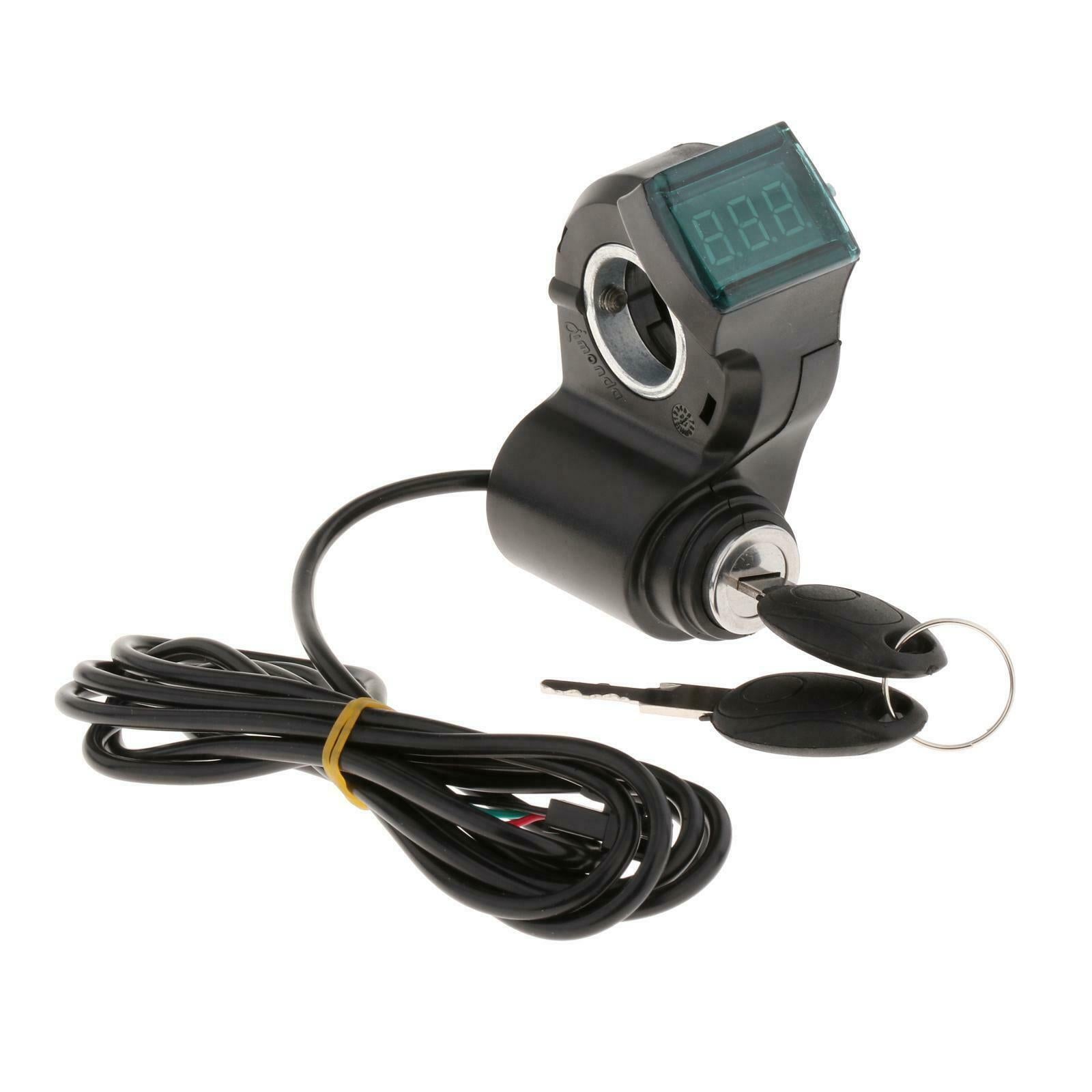 1pc Universal E-Bike Thumb Throttle LED Digital Battery Voltage Display Power