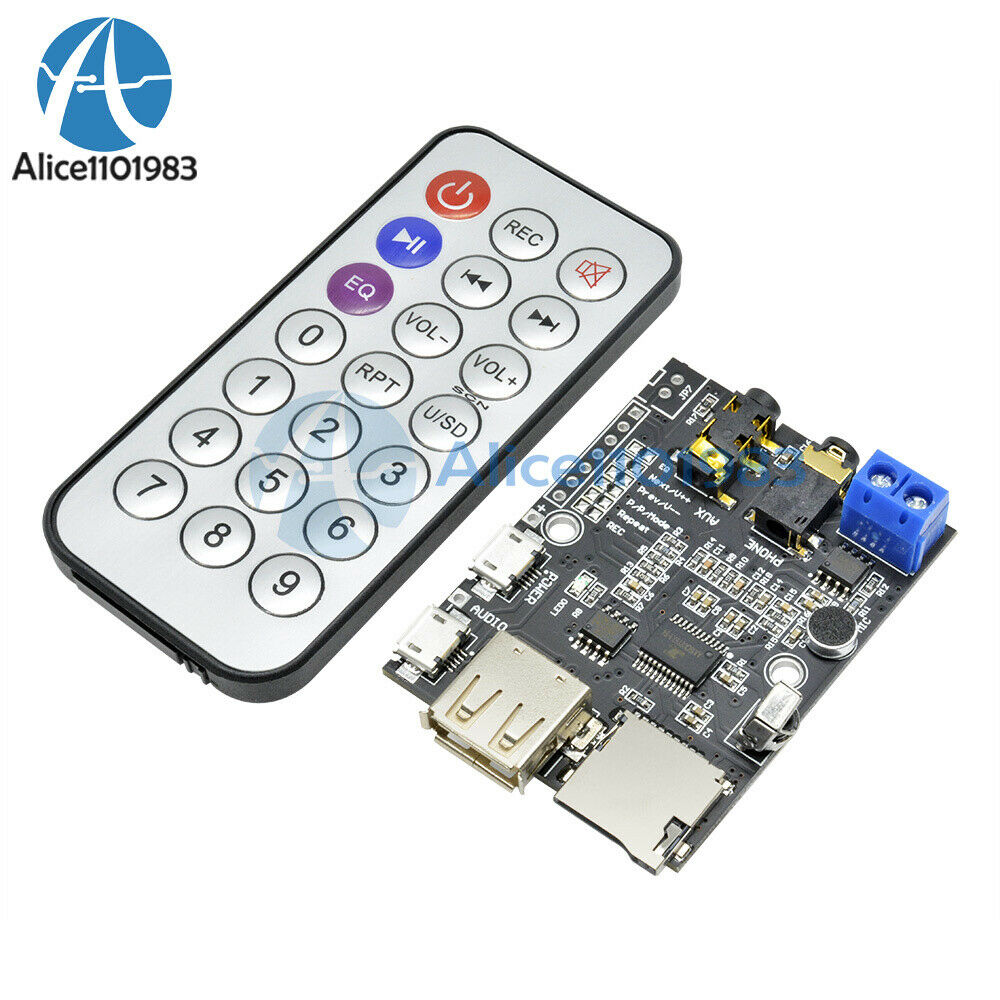 MP3 +WAV+WMA Decoder Board 2W Amplifier TF Card Audio AUX WITH IR Remote Control