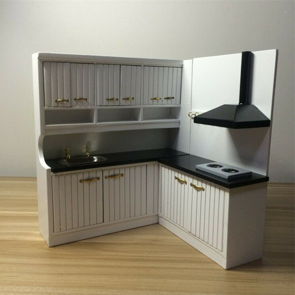 Luxury Wood Wood Miniatures Cabinet White Cupboard Ornaments Room Accs