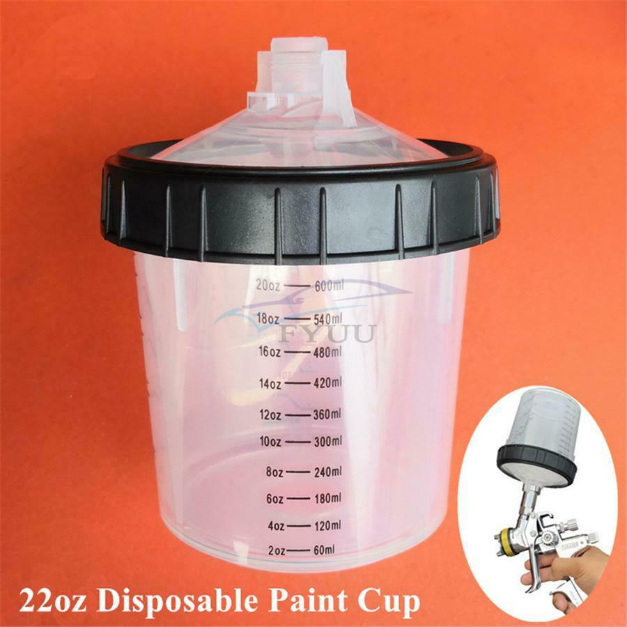 22oz Disposable Paint Cup-1 Hard Cup&Collar For Spray Gun PPS Type H/O Quick Cup