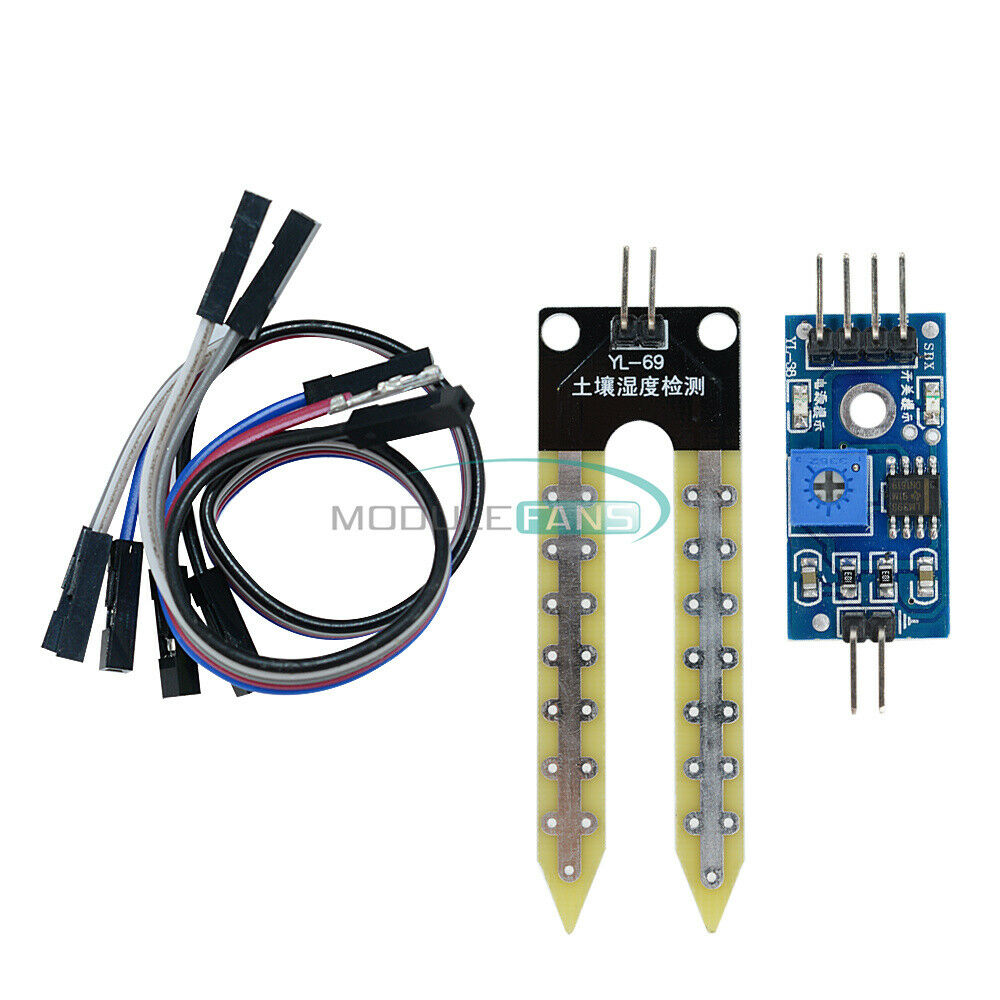 2x Soil Humidity Hygrometer Moisture Detection Module Arduino Plant Water Sensor