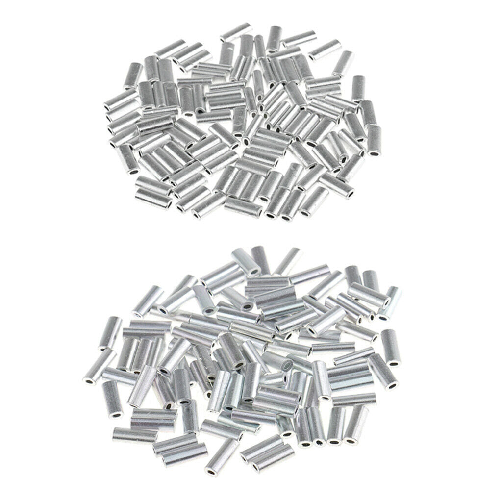 200 Pieces Mini Aluminum Oval Crimp Kit, 10 mm Length Single Crimp Sleeve Set