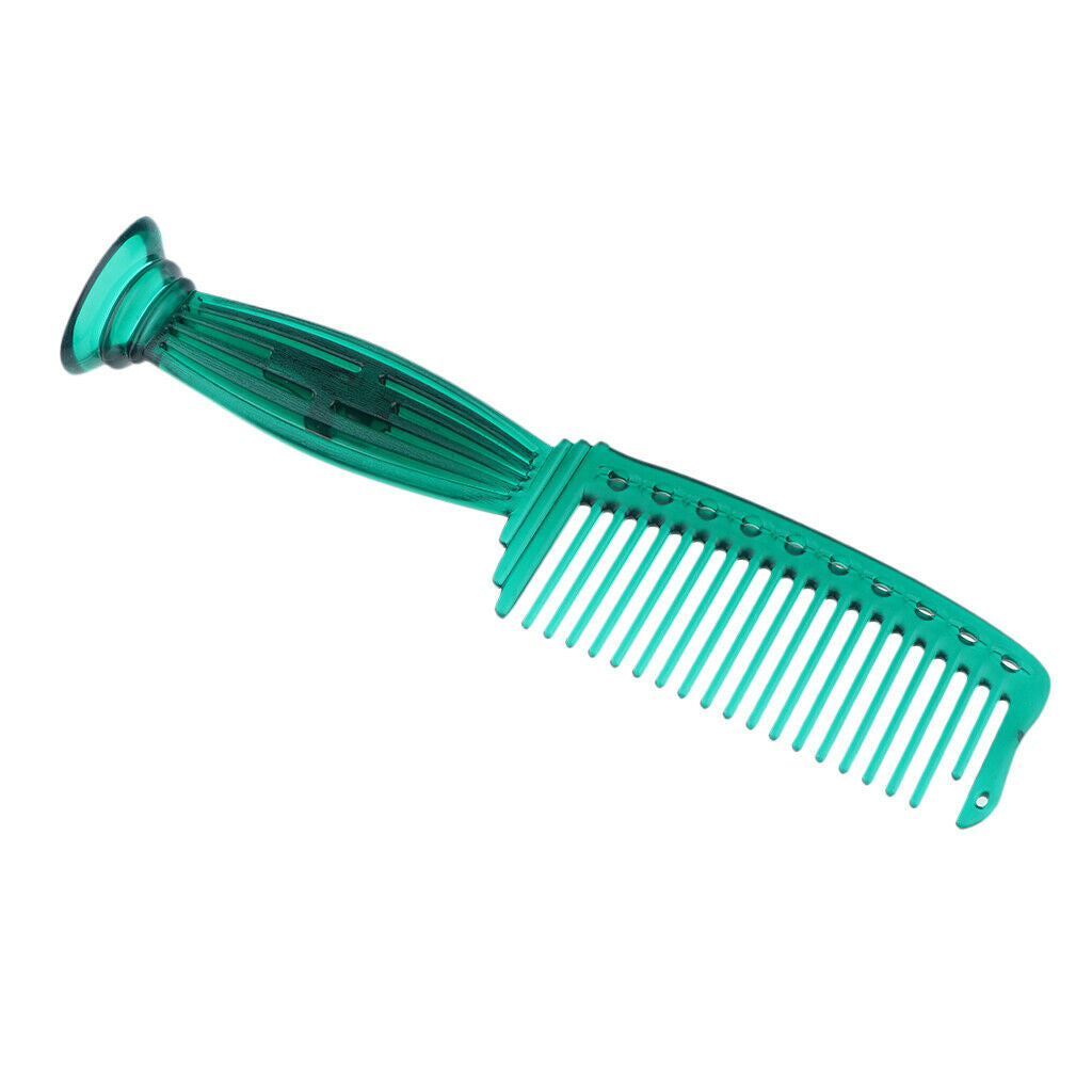 Wide-tooth Smooth Comb Plastic Detangling Hairbrush for Reducing Hair Loss Green
