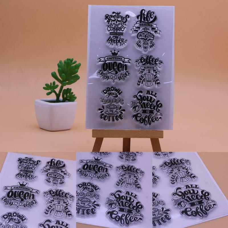 Coffee Silicone Clear Seal Stamp DIY Scrapbooking Embossing Photo Album Decor