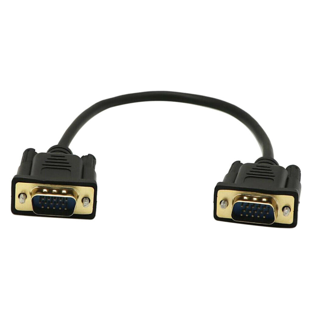 15 Pin VGA Short Video Cable Extension Cable Male to Male for Monitor 30 Cm
